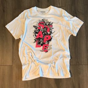 Mens Staple Dove White Pink Black XL Tee